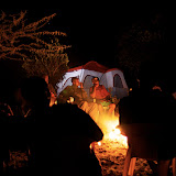 Evening campfire discussions about life