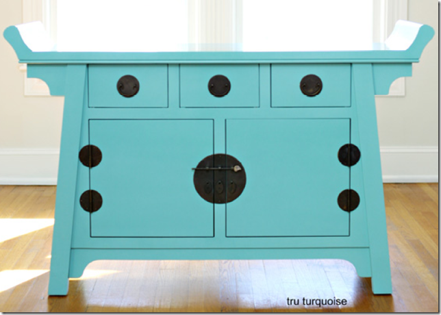 Red Egg Turquoise Chinese Cabinet buffet high point