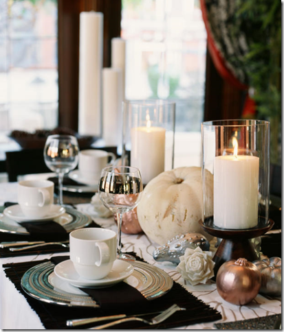 thanksgiving table decorations metallic diy gourds hgtv