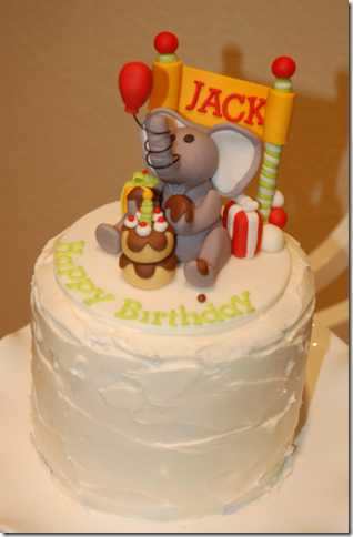 elephant birthday theme cake topper
