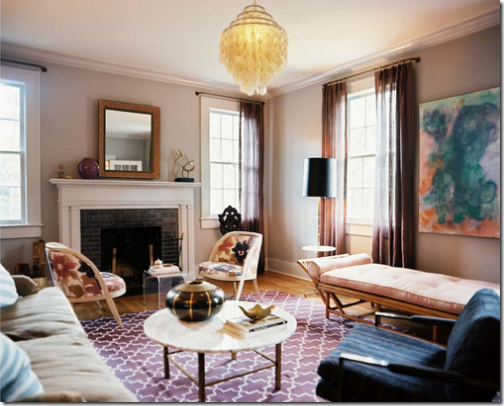 1940s living room eclectic design