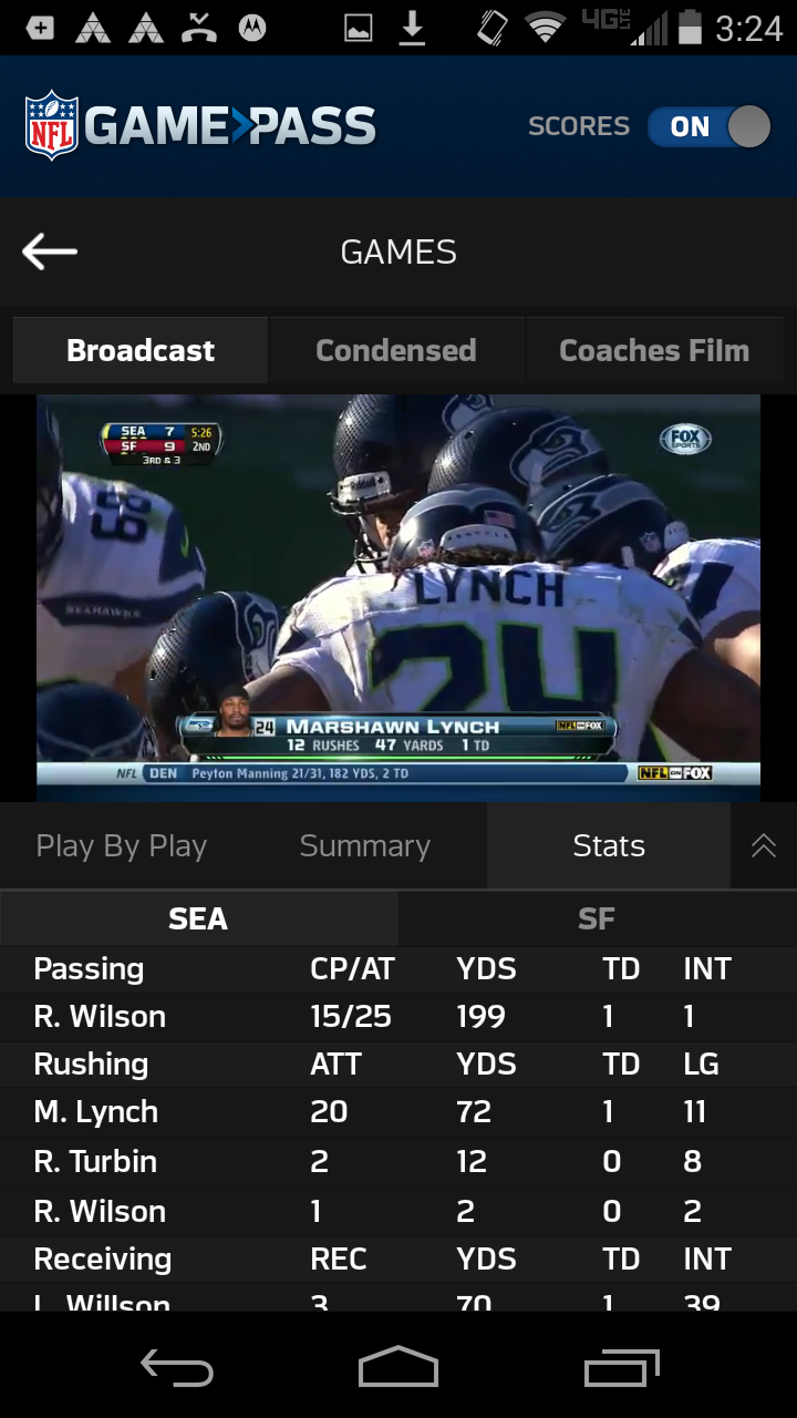 Android application NFL Game Pass screenshort