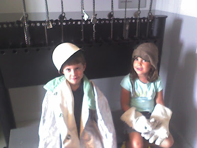 My kids at the Steel Museum