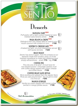 Dessert Menu