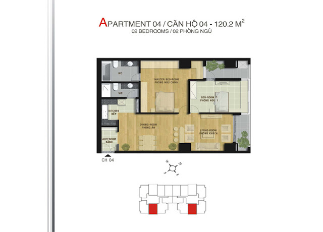 Tầng 6-22: Căn hộ loại 4