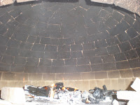 Soot-covered dome.  When the fire gets hot enough (about 800F) this will burn off.