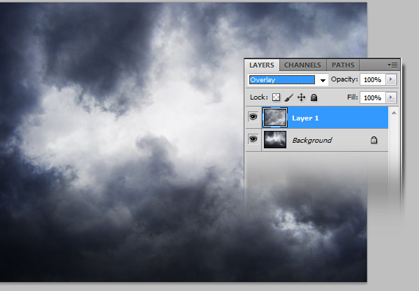 Modo Overlay no segundo céu Modo Overlay no segundo céu