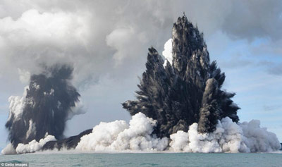 Underwater Volcano eruption of Tonga