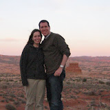 The sun sets in the park