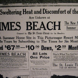 A newspaper ad from 1925 advertising lots for sale at Times Beach.  The beach was later evacuated because of contamination.