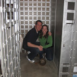 Dan with the ball and chain at an old jail cell in St. James, MO.