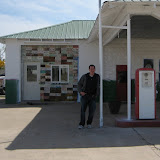 Dan poses at an old gas station somewhere along the road in Davenport, OK.