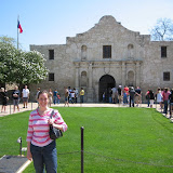 Katie at the Alamo -- an extremely popular tourist attraction!