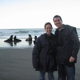 Dan and Katie with New Zealand sealions