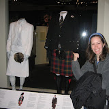 Katie points our the Scotish heritage display at the Te Papa Museum in Wellington