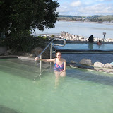 Katie in one of the seven naturally heated mineral pools