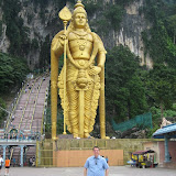 Dan at the entrance to the Batu Caves -- a Hindu shrine