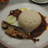 “Nasi Lemak” is a typical Malaysian dish - Check out the fish!