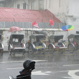 While waiting for the rain to pass we had several trishaw drivers as if we wanted a ride - in the rain?!