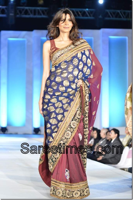 Blue_Maroon_Designer_Saree