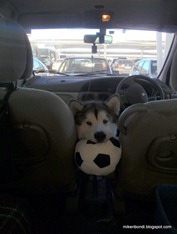 Munson with plush soccer ball
