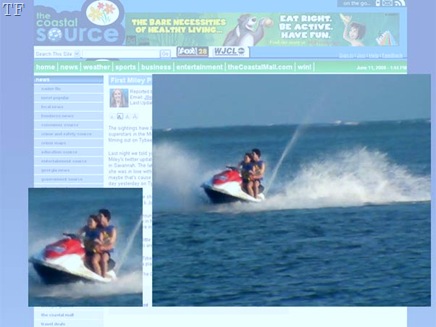 Miley y Nick en Jet ski