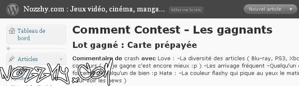 RÉSULTAT DU CONCOURS : Tout le monde a sa chance