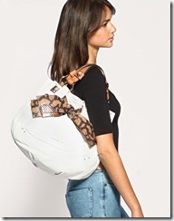 leather snake bow tote bag