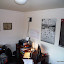 Sorry this is blurry, but more from the office space, and our wireless router. I still have to clean up those cords...