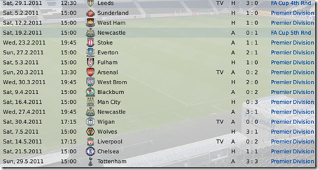Last series of Hull matches in the 3rd season, FM09