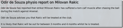 Milovan Rakic's injury in FM 2009