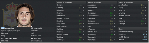Diego Colotto in Football Manager 2011