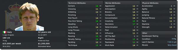 Roberto Baronio in Football Manager 2011 Roberto Baronio in Football Manager 2011