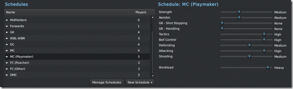 Football Manager 2011 Training Schedules