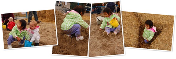 View girls and their sand box