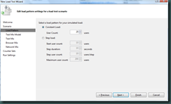 New Load Test Wizard - Scenario - Load Pattern