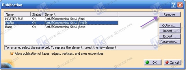 Delete Published Element