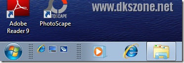 quick launch toolbar to the left
