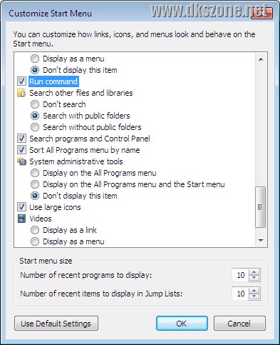 customize start menu window