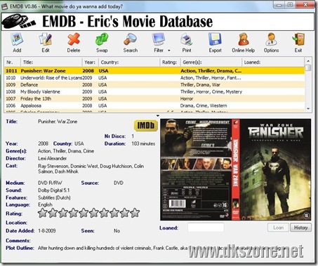 EMDB Movie Database Application