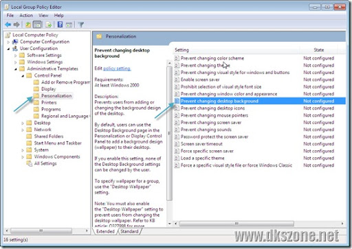 How To Enable/Disable Changing Desktop Background In Windows 7?