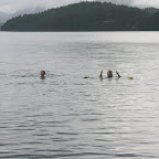 ja richtig: Wir schwimmen! Und es war eins der schønsten Bæder ever.