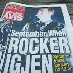 Wir næhern uns langsam Stavanger und grosse Ereignisse werfen ihre Schatten voraus: Freund Morten Abel ist schon mal auf der Titelseite, denn: THE SEPTEMBER WHEN ROCKEN WIEDER!