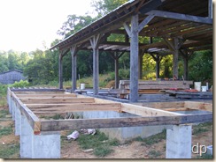 porch floor frame from the southeast corner