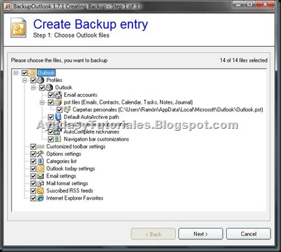 BackupOutlook - Create Backup Entry - AyudasyTutoriales