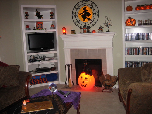 Jasons Uncle goes bananas for Halloween every year. This is his living room.