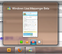 Cambiars estado desde la barra de tareas en el botón de Windows Live Messenger