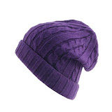 100% acrylic knit hat with brim 3022 purple