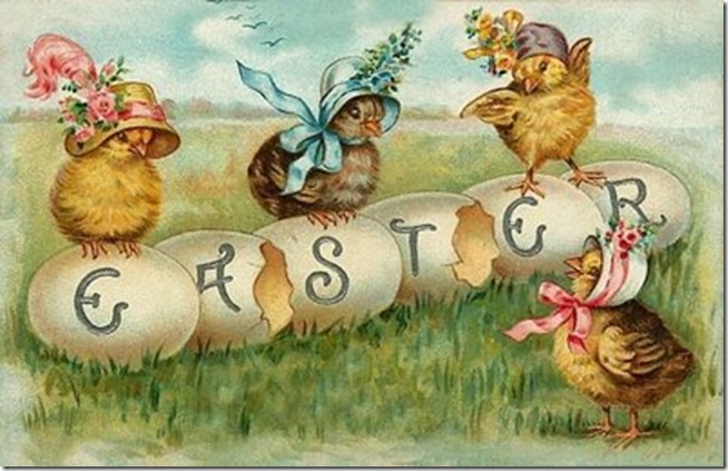 Easter chicks spelling Easter vintage[1]