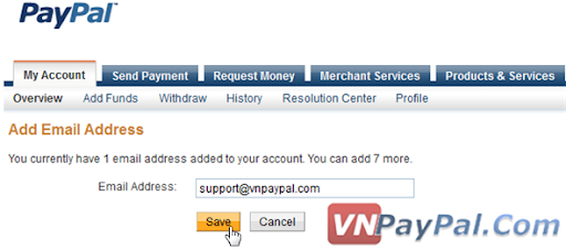 Thêm eMail và Tạo Thêm Tài Khoản PayPal Phụ Thêm eMail và Tạo Thêm Tài Khoản PayPal Phụ
